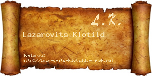 Lazarovits Klotild névjegykártya